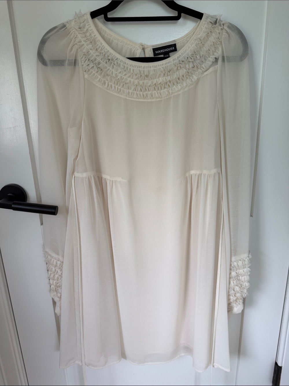 Warehouse cream Ruffled Dress